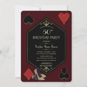 Gouden Diep Bourgondiër Art Deco Gatsby Casino Ver Kaart