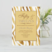 Gouden Dierenprint Uitnodiging (Staand voorkant)