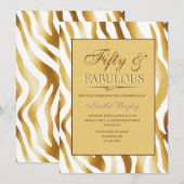 Gouden Dierenprint Uitnodiging (Voorkant / Achterkant)