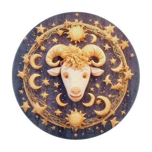 Gouden Dierenriem Ram Symbool Snijplank (Voorkant)