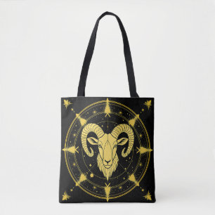 Gouden Dierenriemsymbool van Ram Tote Bag