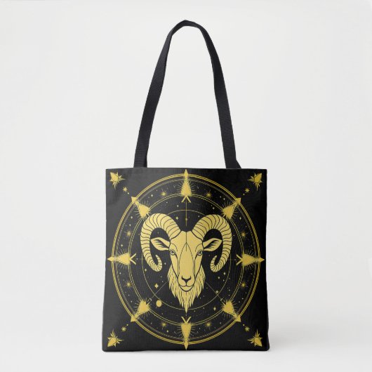Gouden Dierenriemsymbool van Ram Tote Bag (Voorkant)