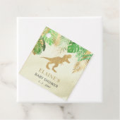 Gouden Dinosaurus Baby shower Bedankt Bedankjes Labels (In situ)