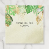 Gouden Dinosaurus Baby shower Bedankt Bedankjes Labels (Achterkant)