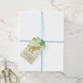 Gouden Dinosaurus Baby shower Bedankt Cadeaulabel (Met Touw)