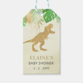 Gouden Dinosaurus Baby shower Bedankt Cadeaulabel (Voorkant)