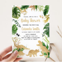 Gouden dinosaurus Baby shower