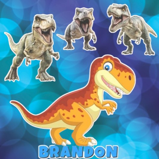 Gouden dinosaurus persoonlijke naam sticker
