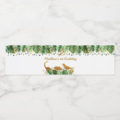 Gouden Dinosaurus Safari Verjaardag Waterfles Etiket (Enkel label)