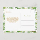 Gouden Dinosaurus Tropisch Baby shower Dank u Briefkaart (Achterkant)