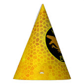 Gouden dinosaurus Verberg Gelukkige Verjaardag! Feesthoedjes (Links)