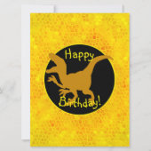 Gouden dinosaurus Verberg Gelukkige Verjaardag! Kaart (Voorkant)