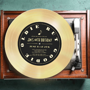Gouden Disc/Vinyl Plaat 60e Verjaardag Kaart
