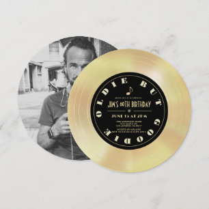 Gouden Disc/Vinylplaat Foto 60e Verjaardag Kaart