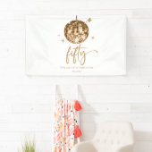 Gouden Disco Bal 50ste Verjaardagsfeestje Spandoek (Insitu)