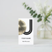 Gouden disco bal deejay initialen visitekaartje (Staand voorkant)