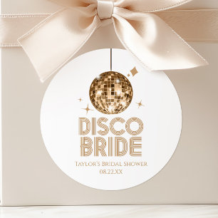 Gouden Disco Bal Disco Bruid Bruidsfeest Ronde Sticker