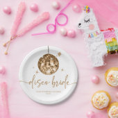 Gouden Disco Bal Disco Bruid Bruiloft Papieren Bordje (Feest)