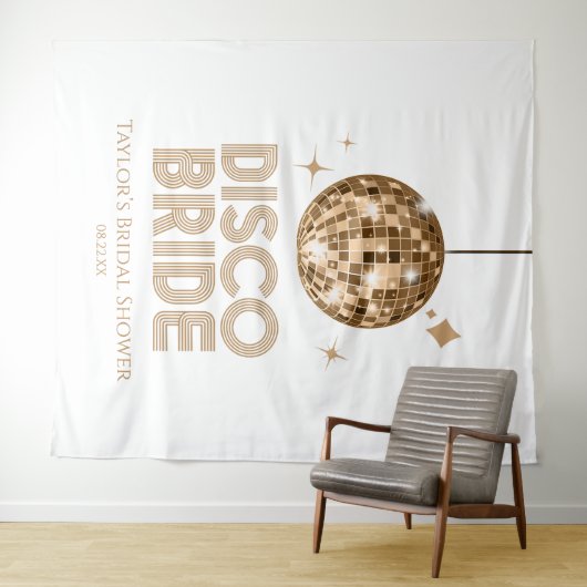 Gouden Disco Bal Disco Bruid Bruiloft Wandkleed (In Situ (horizontaal))