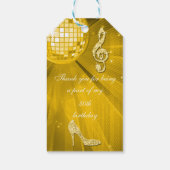 Gouden Disco Bal en hakken 50ste verjaardag Cadeaulabel (Achterkant)