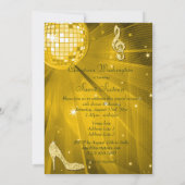 Gouden Disco Bal en Sparkle Heels Sweet 16 Kaart (Achterkant)