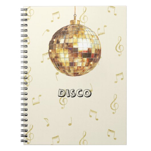 Gouden Disco Bal Glitter Notities Notitieboek (Voorkant)