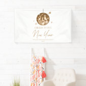 Gouden Disco Bal Juicht Nieuwjaarsfeest  Spandoek (Insitu)