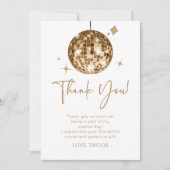 Gouden Disco Bal Laten we Disco Verjaardagsfeestje Bedankkaart (Voorkant)