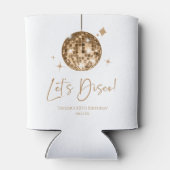 Gouden Disco Bal Laten we Disco Verjaardagsfeestje Blikjeskoeler (Achterkant)