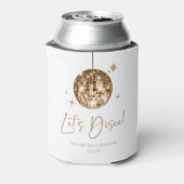 Gouden Disco Bal Laten we Disco Verjaardagsfeestje Blikjeskoeler (Blikje Achterkant)