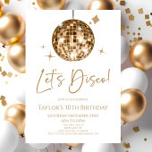 Gouden Disco Bal Laten we Disco Verjaardagsfeestje Kaart