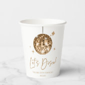 Gouden Disco Bal Laten we Disco Verjaardagsfeestje Papieren Bekers (Achterkant)
