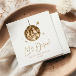 Gouden Disco Bal Laten we Disco Verjaardagsfeestje Servet
