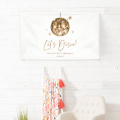 Gouden Disco Bal Laten we Disco Verjaardagsfeestje Spandoek (Insitu)