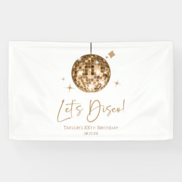 Gouden Disco Bal Laten we Disco Verjaardagsfeestje Spandoek