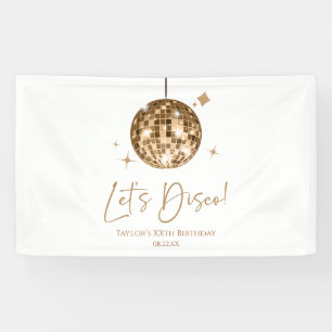 Gouden Disco Bal Laten we Disco Verjaardagsfeestje Spandoek