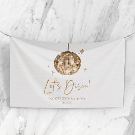 Gouden Disco Bal Laten we Disco Verjaardagsfeestje Spandoek