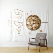 Gouden Disco Bal Laten we Disco Verjaardagsfeestje Wandkleed (In Situ (horizontaal))