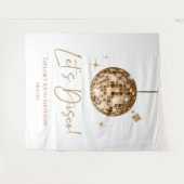 Gouden Disco Bal Laten we Disco Verjaardagsfeestje Wandkleed (Voorkant (horizontaal))