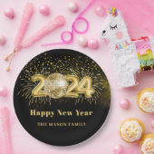 Gouden Disco Bal New Years Eve Party Papieren Bordje (Feest)