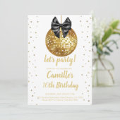 Gouden disco bal verjaardag kaart (Staand voorkant)