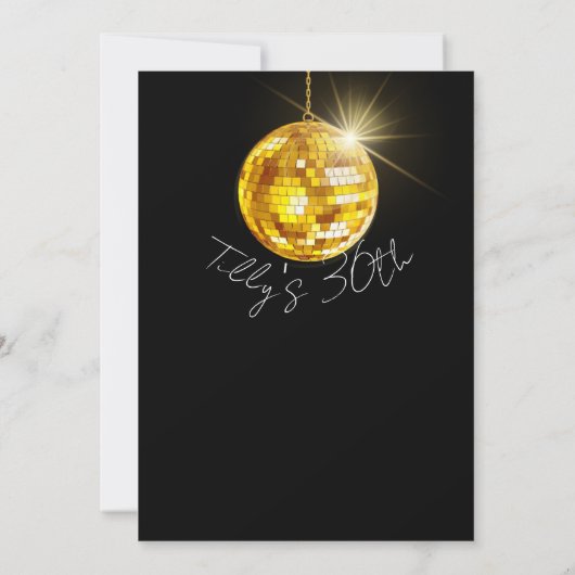 Gouden disco bal verjaardag moderne verrassingsfee kaart (Achterkant)