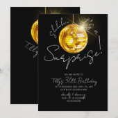 Gouden disco bal verjaardag moderne verrassingsfee kaart (Voorkant / Achterkant)