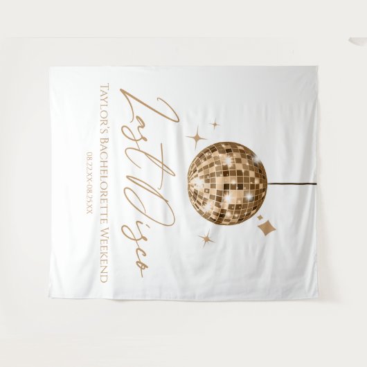 Gouden Disco Ball Laatste Disco Bachelorette Party Wandkleed (Voorkant (horizontaal))