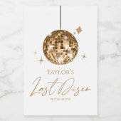 Gouden Disco Ball Laatste Disco Bachelorette Party Wijn Etiket (Enkel label)