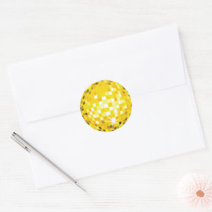 Gouden Disco Ball Patroon Ronde Sticker