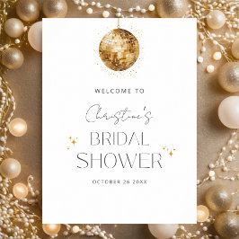 Gouden Disco Retro Dansen Bruidsfeest Welcome Poster