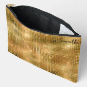 Gouden Disco Spiegels Glitter Patroon Monogram Etui (Open)