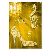 Gouden Discobal en Stiletto Schoen Dubbelzijdig Kaart (Achterkant)