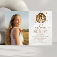 Gouden Discobal Gouden Afbeelding Verjaardagsfeest